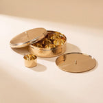 Intricate Hammered Brass Masala Box (Spice Daani)