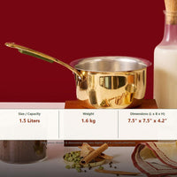 Brass Saucepan (with Insulated Wooden Handle)
