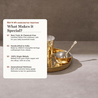 Hand-Hammered Brass Thaali Dinner Set (5 Pieces)