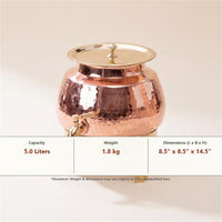 Pure Hammered Copper Water Dispenser (5 Liters)