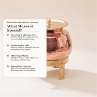Pure Hammered Copper Water Dispenser (5 Liters)