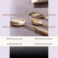 Handcrafted Set of Brass Serving Ladles (4 Pieces)