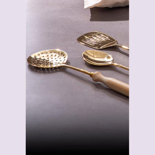 Handcrafted Set of Brass Serving Ladles (4 Pieces)