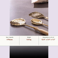 Handcrafted Set of Brass Serving Ladles (4 Pieces)