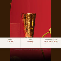 Pure Hammered Copper Glass / Tumbler (350 ml)